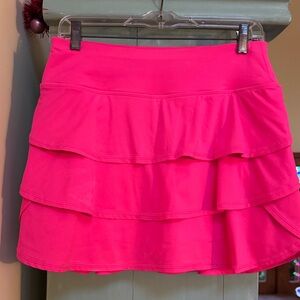 Vibrant Pink Tiered Pickleball Skort